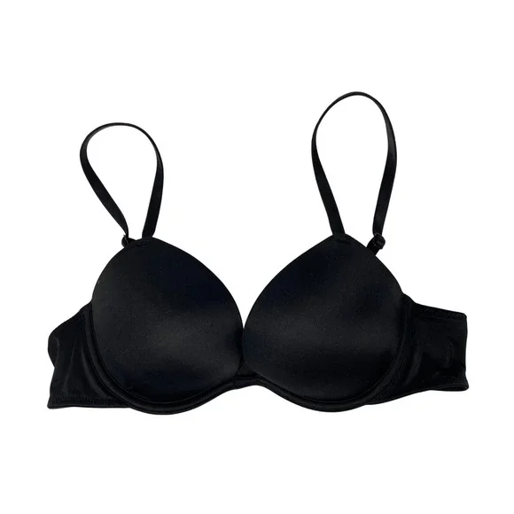 Victoria's Secret PINK Wear Everywhere Super Push Up Bra Black 34A Underwire - Picture 1 of 16